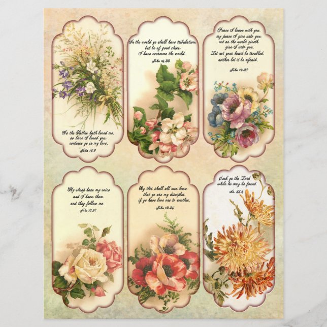 Vintage Labels with Bible Quotes (Front)