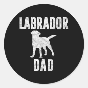 Vintage Labrador Dad Gift Dog Daddy Golden Black Classic Round Sticker