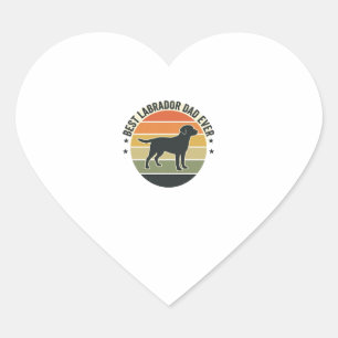 Vintage Labrador Dad Sunset Dog Vector Shirt_1 Heart Sticker