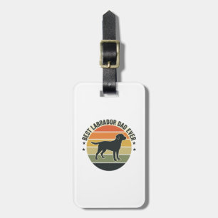 Vintage Labrador Dad Sunset Dog Vector Shirt_1 Luggage Tag