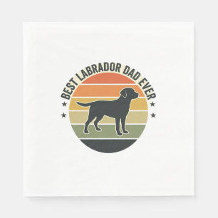 Vintage Labrador Dad Sunset Dog Vector Shirt_1 Napkin