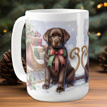 Vintage Labrador Retriever Christmas Puppy Dog Coffee Mug<br><div class="desc">Introducing our charming coffee mug featuring the beloved Labrador Retriever, just in time for the holiday season! Perfect for dog lovers, this mug is available in black, yellow or chocolate labrador options, so you can choose your favourite. Our mug offers festive designs to choose from, including a cosy fireplace scene,...</div>