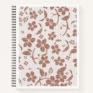 "Vintage Lace" Aesthetic Floral Hardcover Spiral Notebook