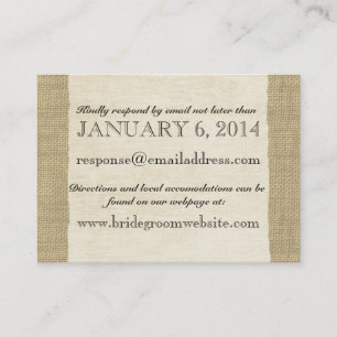 Vintage Lace and Burlap Look Insert card