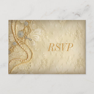 Vintage Lace and Pearls RSVP Card