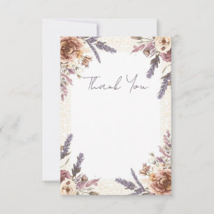 Vintage Lace and Pressed Botanical Thank You Card