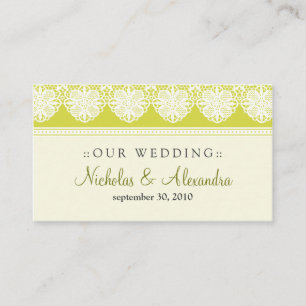 Vintage Lace Citrus Wedding Website Card
