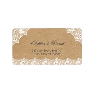 Vintage Lace Craft Paper Wedding Custom Label