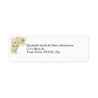 Vintage Lace & Daisies Floral Wedding Address Return Address Label