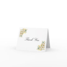 Vintage Lace & Daisy Wedding Thank You Card