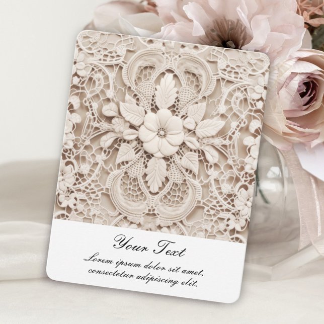 Vintage Lace Flowers Flat Card (Creator Uploaded)
