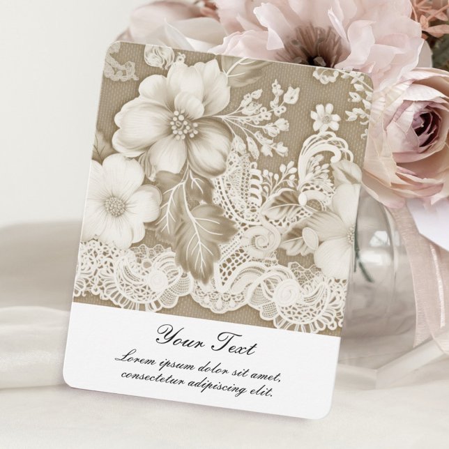 Vintage Lace Flowers Flat Card (Creator Uploaded)