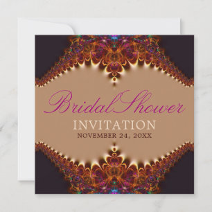 Vintage Lace Gold Satin Bridal Shower Invitation