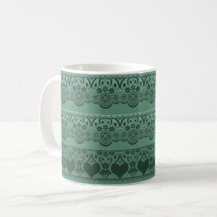 Vintage lace green openwork for decoration coffee mug