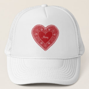 Vintage Lace Heart Trucker Hat