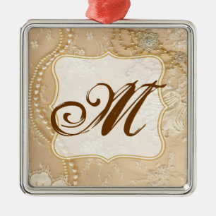 Vintage Lace Jewellery Monogram Initial Ornament