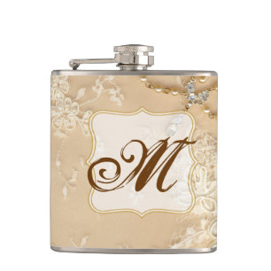 Vintage Lace Jewellery Victor Monogram Whiskey Fla Hip Flask