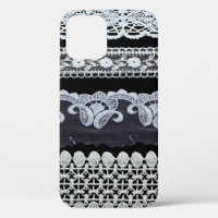 Vintage lace line, ornamental flowers (real lace)