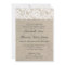 Vintage Lace Look & Burlap Look Wedding Invitation