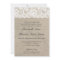 Vintage Lace Look & Burlap Look Wedding Invitation
