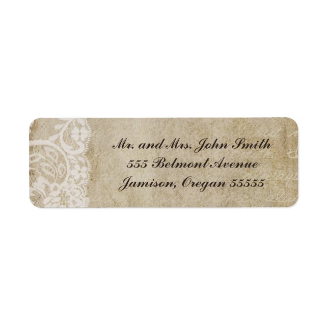 Vintage Lace Old World Return Address Labels (Front)