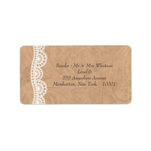 Vintage Lace Personalised Wedding Address Labels