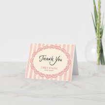 Vintage Lace Pink Bridal Shower Thank You
