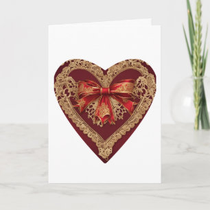 Vintage Lace Red Valentine's Day Heart Card