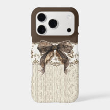 Vintage Lace Ribbon Bow Knit Aesthetic Phone Case