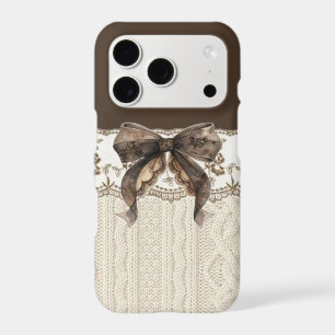 Vintage Lace Ribbon Bow Knit Aesthetic Phone Case