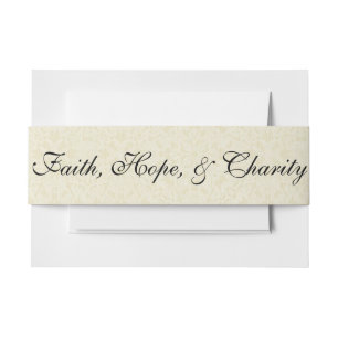 Vintage Lace Scripture Christian Catholic Wedding Invitation Belly Band