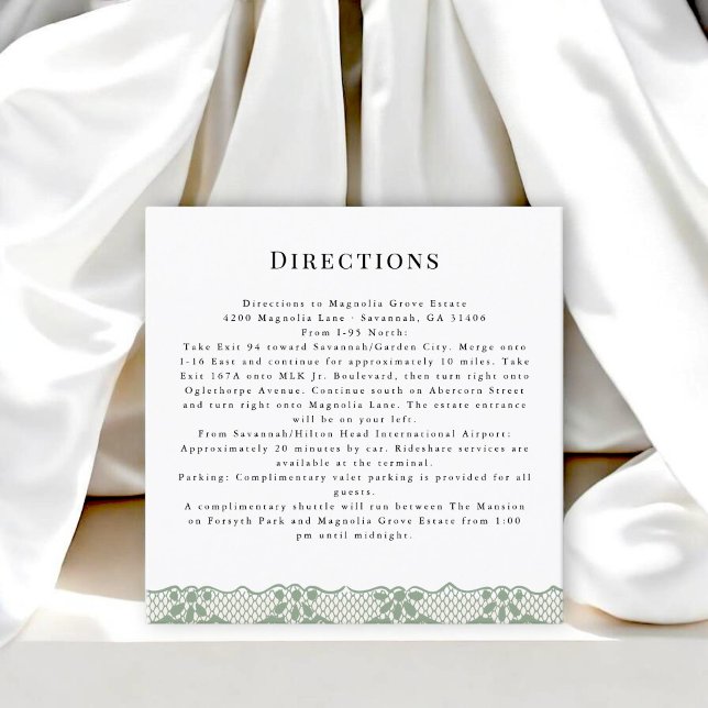 Vintage Lace Wedding Directions Card (Creator Uploaded)