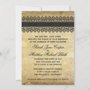 Vintage Lace Wedding Invitation
