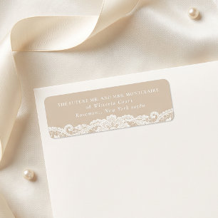 Vintage Lace Wedding Return Address Label