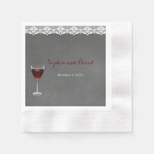 Vintage Lace Winery Wedding Napkin