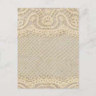 Vintage Lace Yellow Doily Postcard