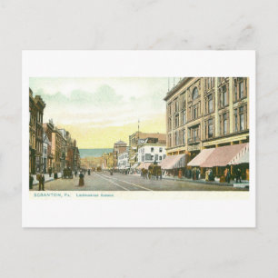 Vintage Lackawanna Avenue, Scranton, Penn. Postcard