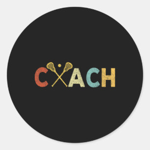 Vintage Lacrosse Coach Lacrosse Team Coach Retro Classic Round Sticker