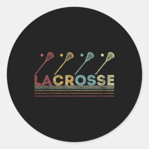 Vintage Lacrosse Crosse Funny Lacrosse Player Retr Classic Round Sticker