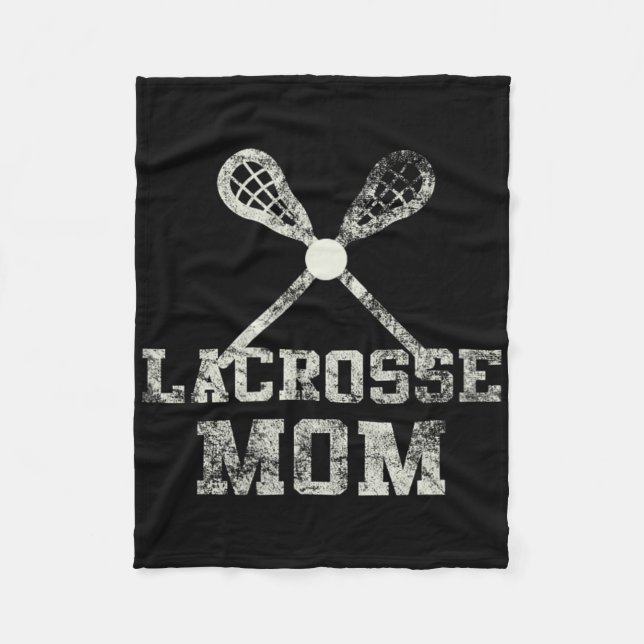 Vintage Lacrosse Mum  Fleece Blanket (Front)