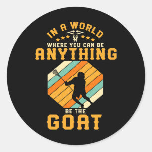 Vintage Lacrosse Retro Lax Rat Gift Lacrosse Playe Classic Round Sticker