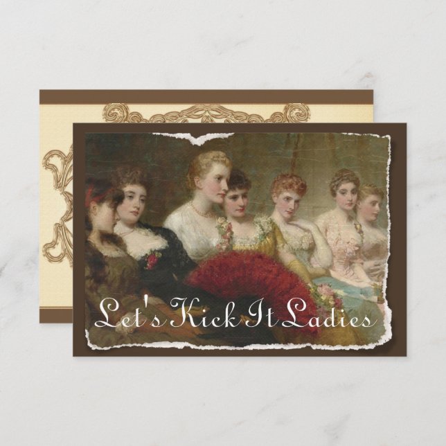 Vintage Ladies Bachelorette or Birthday Invitation (Front/Back)