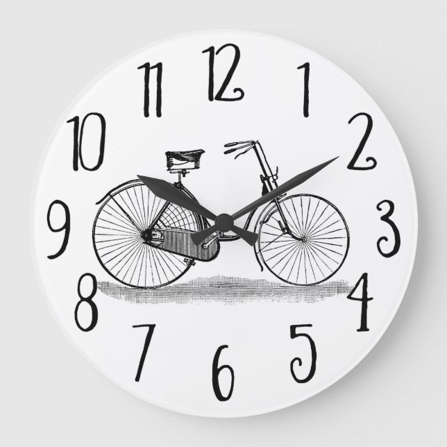 Vintage Ladies Bicycle Large Clock (Front)