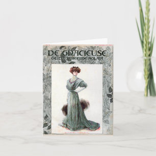  Vintage Ladies Fashion Illustration 1907    Card