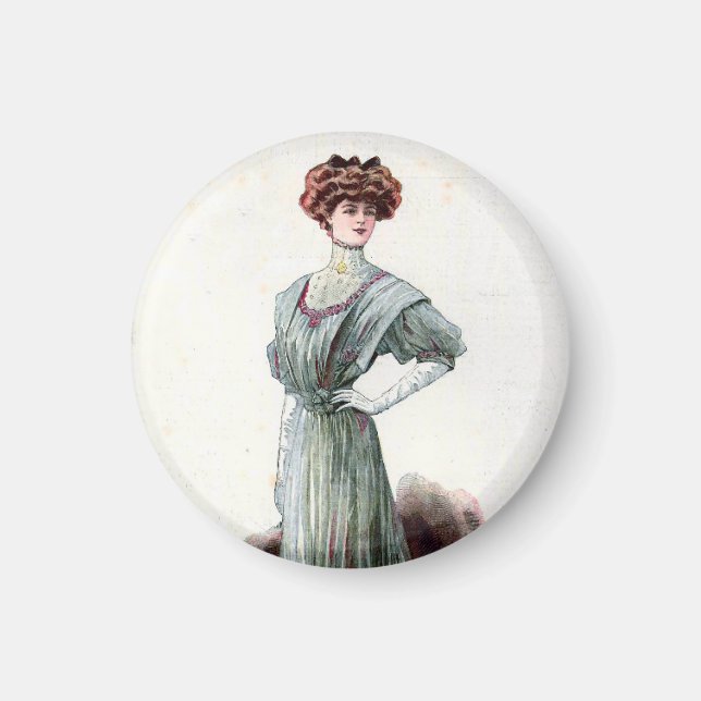 Vintage Ladies Fashion Illustration 1907    Magnet (Front)