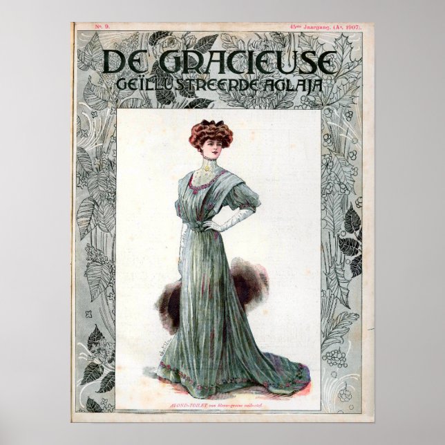  Vintage Ladies Fashion Illustration 1907 Poster (Front)