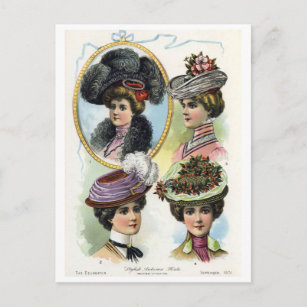 Vintage Ladies in Hats II Postcard