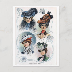 Vintage Ladies in Hats Postcard