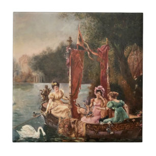 Vintage Ladies on the Water Ceramic Tile