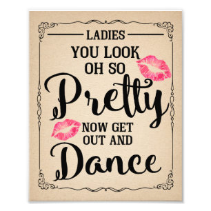 VINTAGE Ladies restroom toiletries basket SIGN